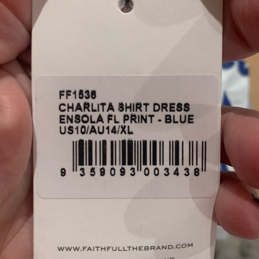 Faithfull the Brand Charlita Shirt Dress In Ensola Floral Blue Mini Dress Linen - Picture 6 of 6